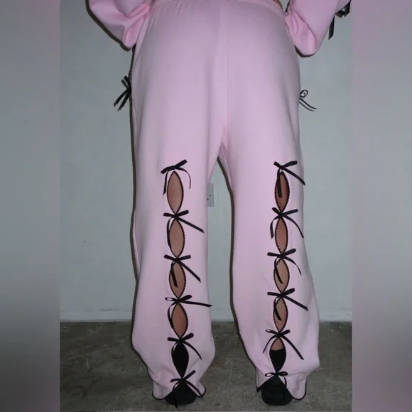 Princ355 ribbon sweatpants - Picture 3 of 5